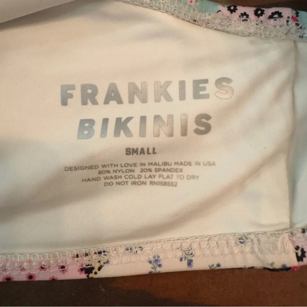 Frankies Bikinis Barb One Shoulder Patchwork Bikini Top Y2K‎ Festival Small NWT